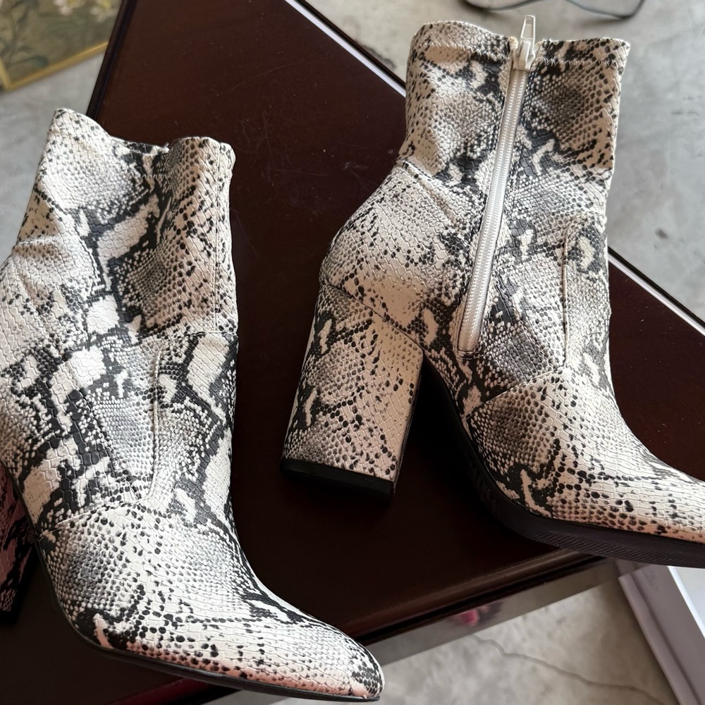 Snakeskin Ankle Boots